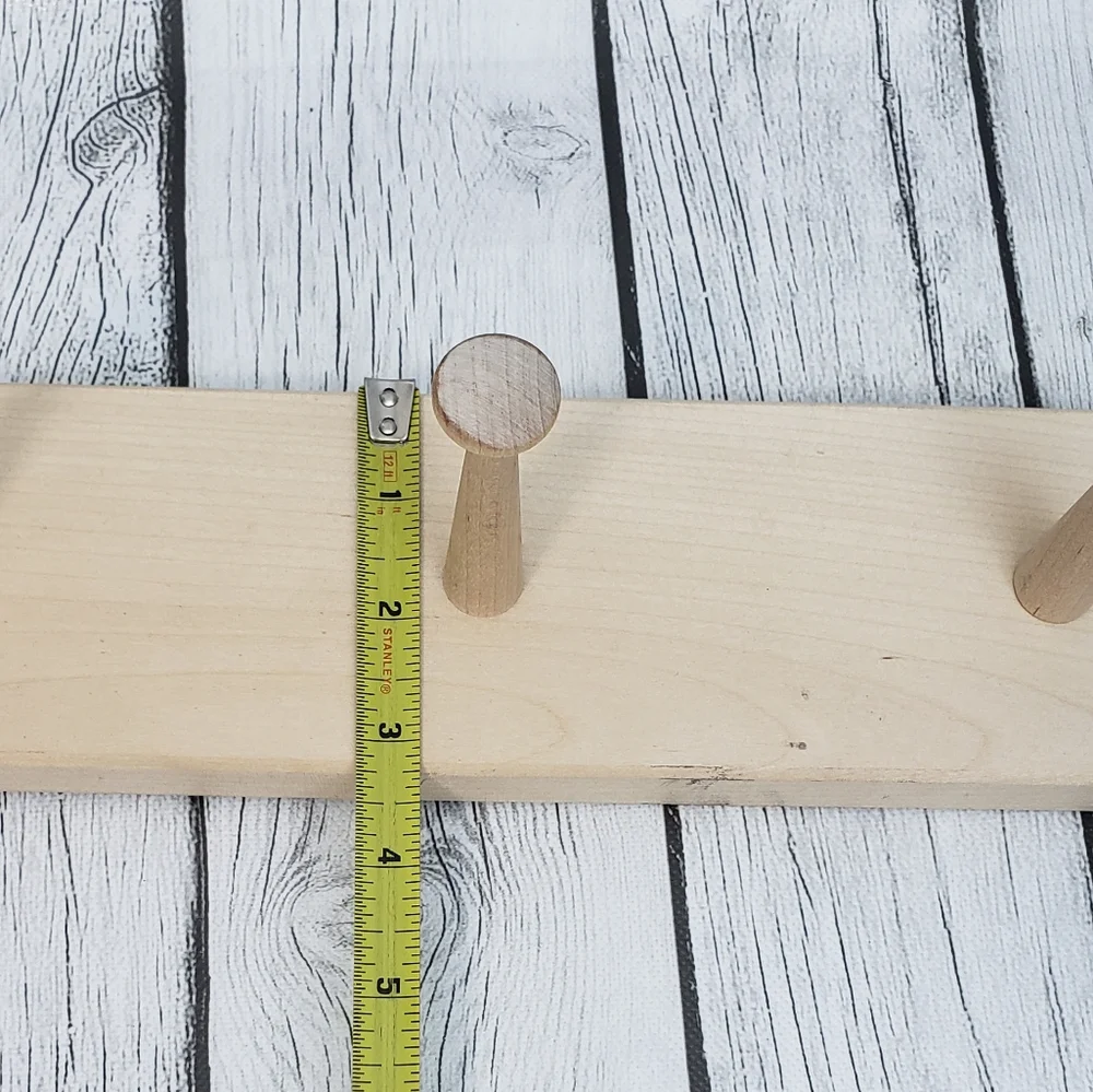Mainstays 18 in. Wall Mounted Unfinished Wood Hook Rack, 4 Pegs
